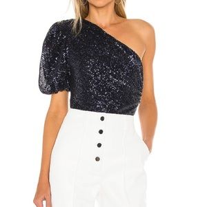 NWT Lovers + Friends Sequin One Shoulder Bodysuit